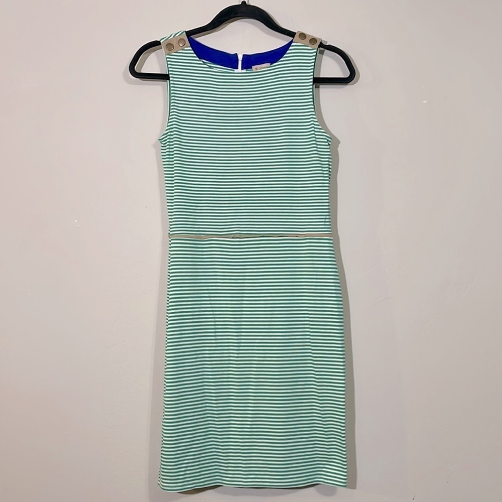 NWT Cremieux Green Striped Dress